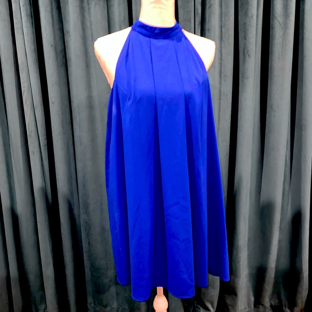 NSR Large Dress Cobalt Blue Sleeveless High Neck Fully Lined